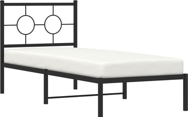 VidaXL Kovový rám postele s čelem 80 x 200 cm [376217] Barva: Černá
