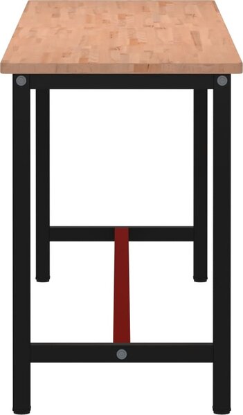 VidaXL Pracovní stůl 220 x 55 x 81,5 cm masivní bukové dřevo a kov [3188908]