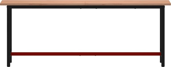 VidaXL Pracovní stůl 220 x 55 x 81,5 cm masivní bukové dřevo a kov [3188908]