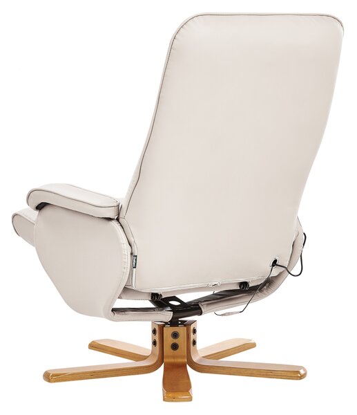 Masážní křeslo RELAXPRO s podnožkou Umělá kůže Světle béžová
