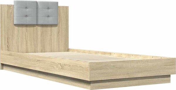 VidaXL Rám postele s čelem a LED osvětlením 100 x 200 cm [3210025] Barva: dub sonoma