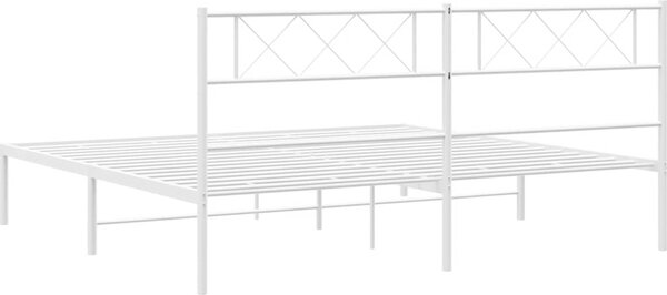 VidaXL Kovový rám postele s čelem 183 x 213 cm [372282] Barva: Bílá