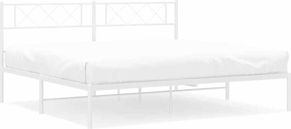 VidaXL Kovový rám postele s čelem 183 x 213 cm [372282] Barva: Bílá