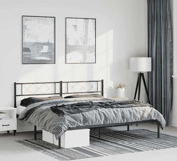 VidaXL Kovový rám postele s čelem 183 x 213 cm [372282] Barva: Bílá