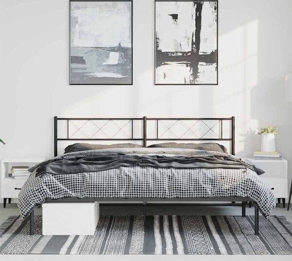 VidaXL Kovový rám postele s čelem 183 x 213 cm [372282] Barva: Bílá