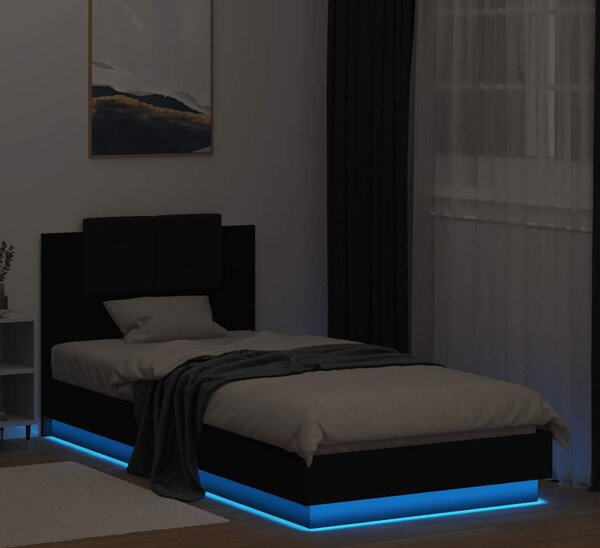 VidaXL Rám postele s čelem a LED osvětlením 100 x 200 cm [3210025] Barva: dub sonoma