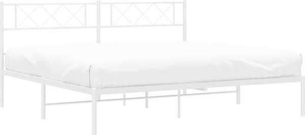 VidaXL Kovový rám postele s čelem 183 x 213 cm [372282] Barva: Bílá