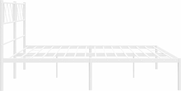 VidaXL Kovový rám postele s čelem 183 x 213 cm [372282] Barva: Bílá