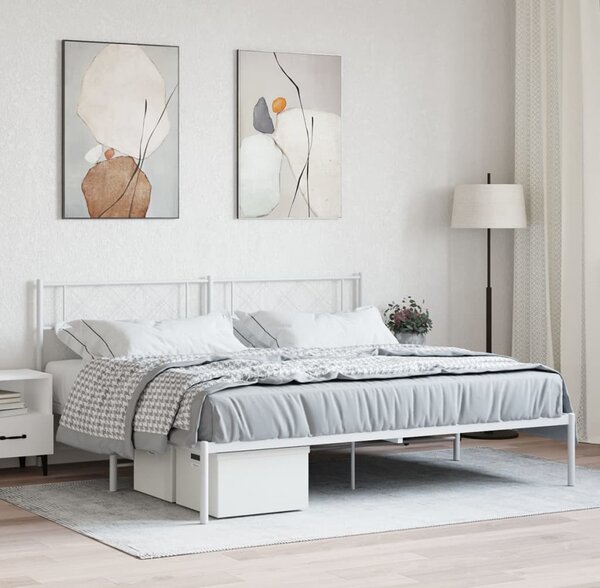 VidaXL Kovový rám postele s čelem 180 x 200 cm [372281] Barva: Černá