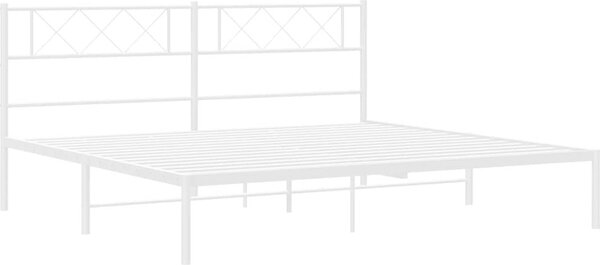 VidaXL Kovový rám postele s čelem 183 x 213 cm [372282] Barva: Bílá