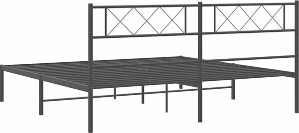 VidaXL Kovový rám postele s čelem 183 x 213 cm [372282] Barva: Bílá