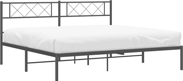 VidaXL Kovový rám postele s čelem 183 x 213 cm [372282] Barva: Bílá