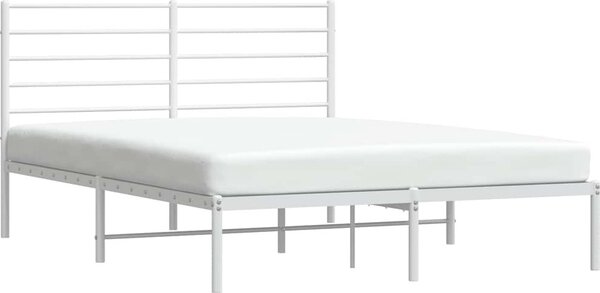 VidaXL Kovový rám postele s čelem 160 x 200 cm [352371] Barva: Bílá