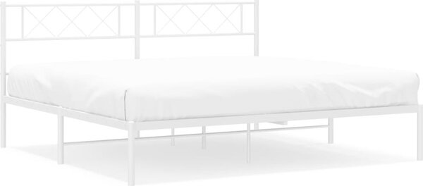 VidaXL Kovový rám postele s čelem 180 x 200 cm [372281] Barva: Černá