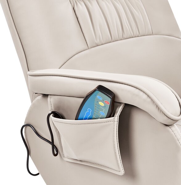 Masážní křeslo RELAXPRO s podnožkou Umělá kůže Světle béžová