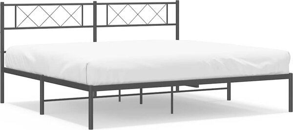 VidaXL Kovový rám postele s čelem 183 x 213 cm [372282] Barva: Bílá
