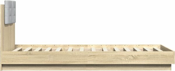 VidaXL Rám postele s čelem a LED osvětlením 100 x 200 cm [3210025] Barva: dub sonoma