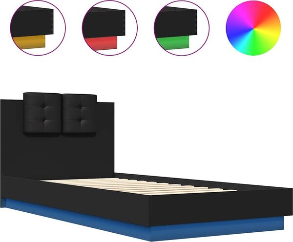 VidaXL Rám postele s čelem a LED osvětlením 100 x 200 cm [3210025] Barva: dub sonoma