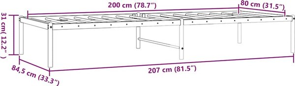 VidaXL Kovový rám postele 80 x 200 cm [350837] Barva: Černá