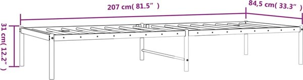 VidaXL Kovový rám postele 80 x 200 cm [350837] Barva: Černá