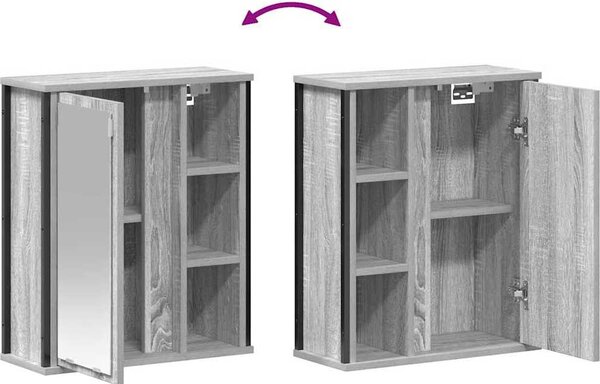 VidaXL Koupelnová nástěnná skříňka se zrcadlem 60x21x60 cm [861905] Barva: hnědý dub