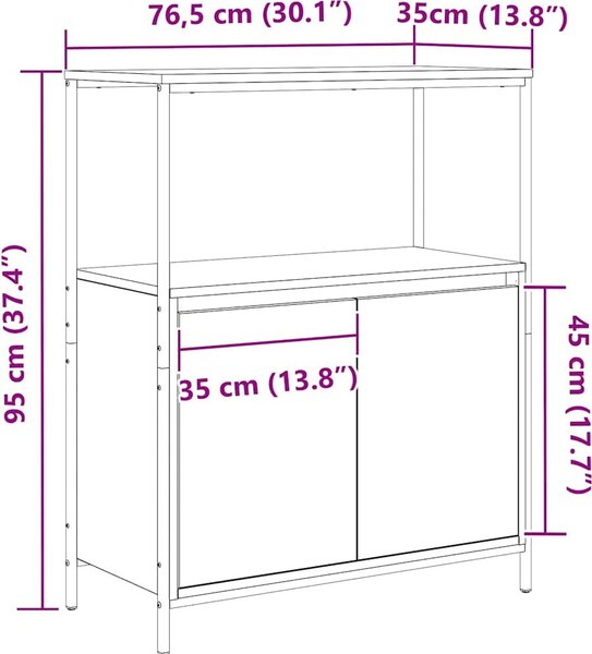 VidaXL Koupelnová skříňka s policemi 76,5x35x95 cm [861918] Barva: Černý dub