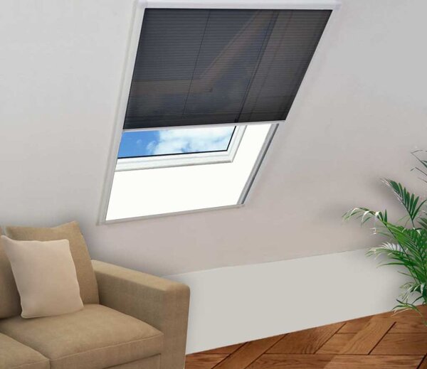 VidaXL Plisovaná okenní síť proti hmyzu hliník 80 x 120 cm [148665] Barva: Bílá