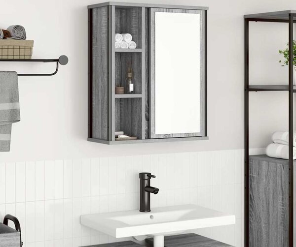 VidaXL Koupelnová nástěnná skříňka se zrcadlem 60x21x60 cm [861905] Barva: hnědý dub