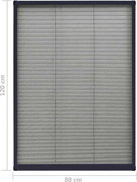 VidaXL Plisovaná okenní síť proti hmyzu hliník 80 x 120 cm [148665] Barva: Bílá