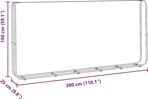 VidaXL Stojan na palivové dřevo 300x25x150 cm Pozinkovaná ocel [4100707]