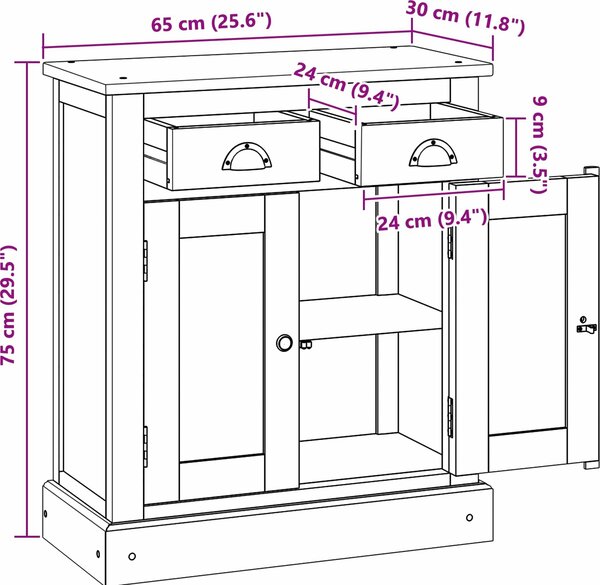 VidaXL Úložná skříňka Přírodní 65 x 30 x 75 cm Pevné teakové dřevo [42017953]