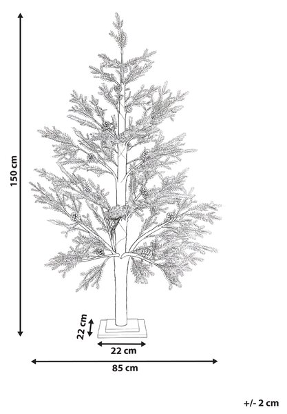 Venkovní dekorace LED LAUGARAS 150 cm Vánoční stromek Zelená