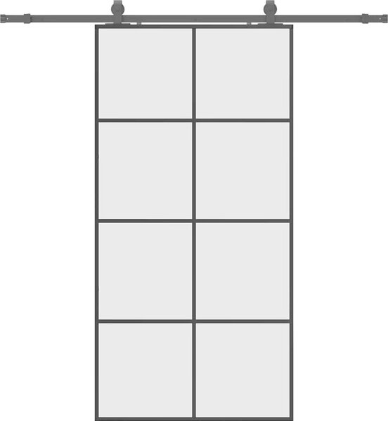 VidaXL Posuvné dveře se sadou kování 102,5x205 cm ESG Glass [3375867] Barva: Černá a matná