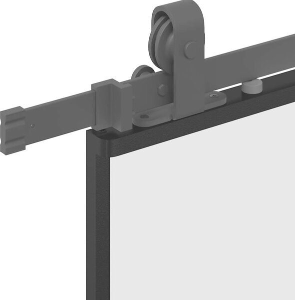 VidaXL Posuvné dveře se sadou kování černé 90x205 cm Tvrzené sklo [3375881] Barva: Černá a matná