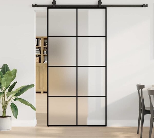 VidaXL Posuvné dveře se sadou kování 102,5x205 cm ESG Glass [3375867] Barva: Černá a matná
