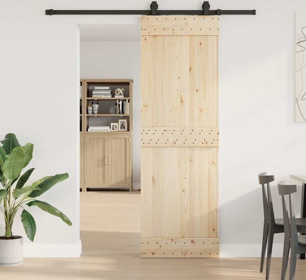 VidaXL Sada příslušenství pro posuvné dveře 183 cm ocelová černá [4009716]
