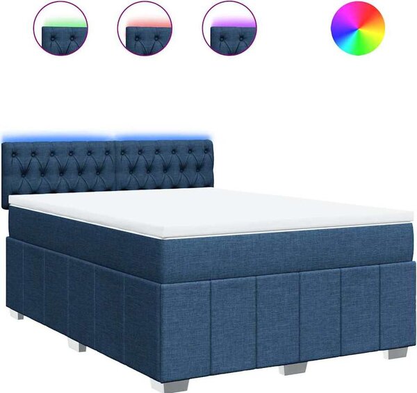 VidaXL Box spring postel s matrací 140x190 cm textil [3289374] Barva: Tmavě šedá
