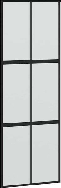 VidaXL Posuvné dveře se sadou kování černé 90x205 cm Tvrzené sklo [3375881] Barva: Černá a matná