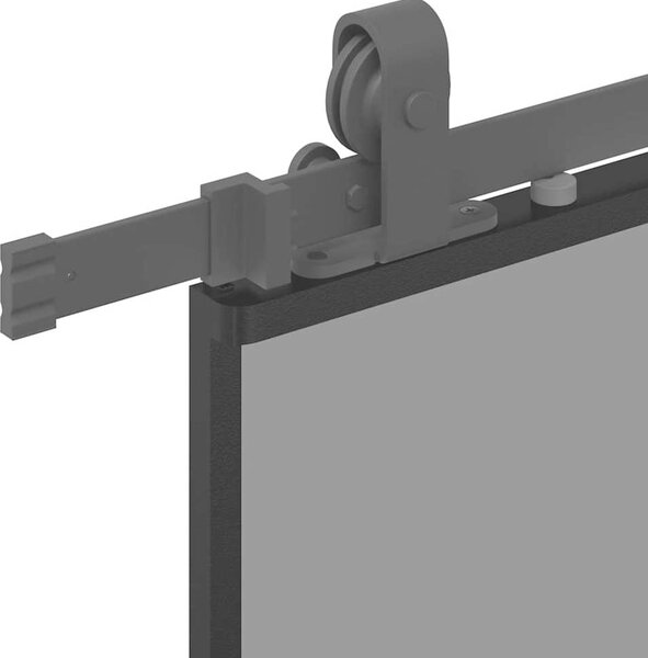 VidaXL Posuvné dveře se sadou kování černé 90x205 cm Tvrzené sklo [3375881] Barva: Černá a matná
