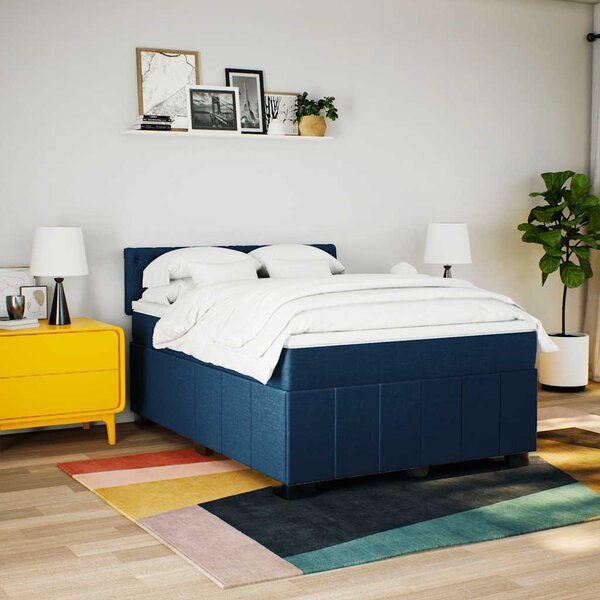 VidaXL Box spring postel s matrací 140x190 cm textil [3289374] Barva: Tmavě šedá