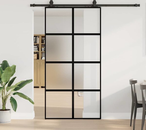 VidaXL Posuvné dveře se sadou kování 102,5x205 cm ESG Glass [3375867] Barva: Černá a matná