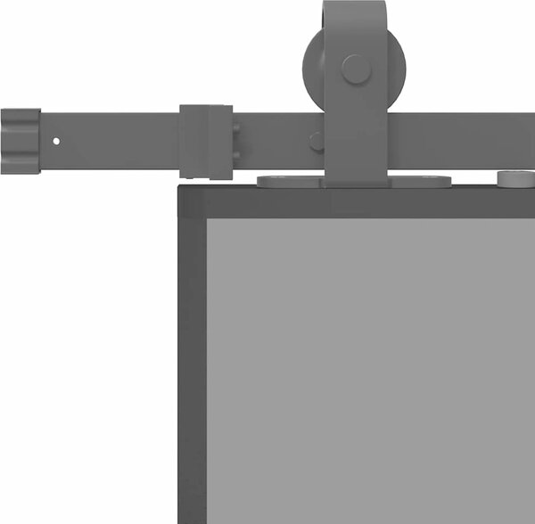 VidaXL Posuvné dveře se sadou kování černé 90x205 cm Tvrzené sklo [3375881] Barva: Černá a matná