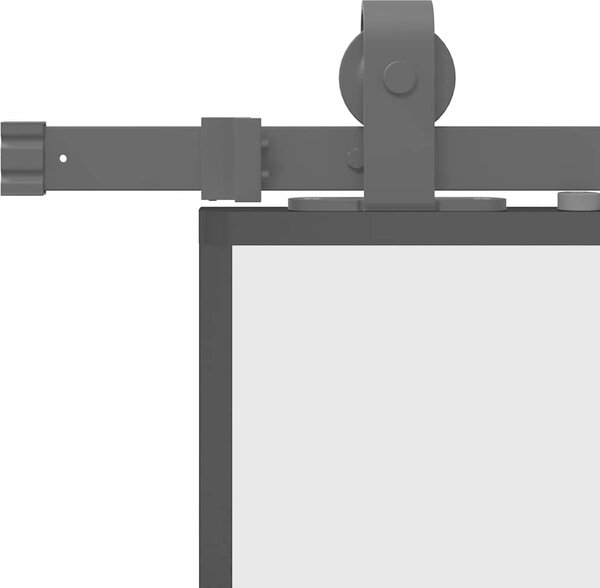 VidaXL Posuvné dveře se sadou kování černé 90x205 cm Tvrzené sklo [3375881] Barva: Černá a matná