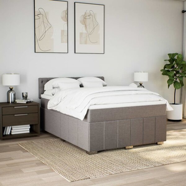 VidaXL Box spring postel s matrací 140x190 cm textil [3289374] Barva: Tmavě šedá
