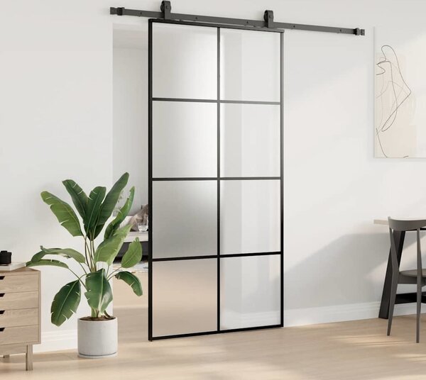 VidaXL Posuvné dveře se sadou kování 102,5x205 cm ESG Glass [3375867] Barva: Černá a matná