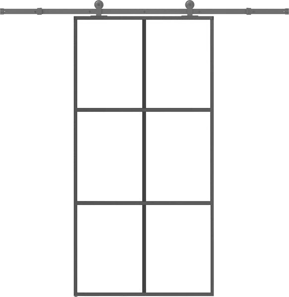 VidaXL Posuvné dveře s kováním 102x205 cm ESG sklo a hliník [3332820]