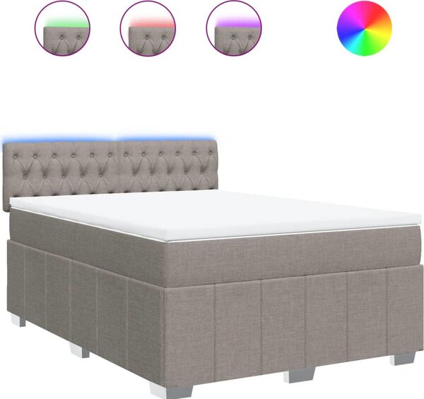 VidaXL Box spring postel s matrací 140x190 cm textil [3289374] Barva: Tmavě šedá