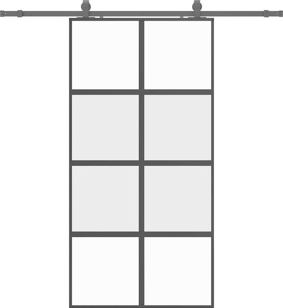 VidaXL Posuvné dveře se sadou kování 102,5x205 cm ESG Glass [3375867] Barva: Černá a matná