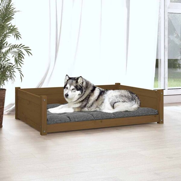 VidaXL Pelíšek pro psy 105,5 x 75,5 x 28 cm masivní borovice [821465] Barva: Bílá
