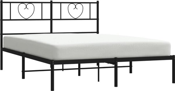 VidaXL Kovový rám postele s čelem 120 x 200 cm [355461] Barva: Černá